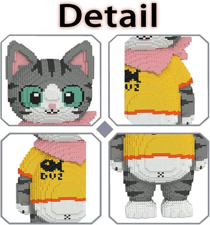 Cute Tuxedo Cat Animal Micro Building Blocks Set (16879Pieces) Big Cat Building Blocks Kit.Cat Lover Gifts for Adults and KidsBoys &amp Girls Age 8+