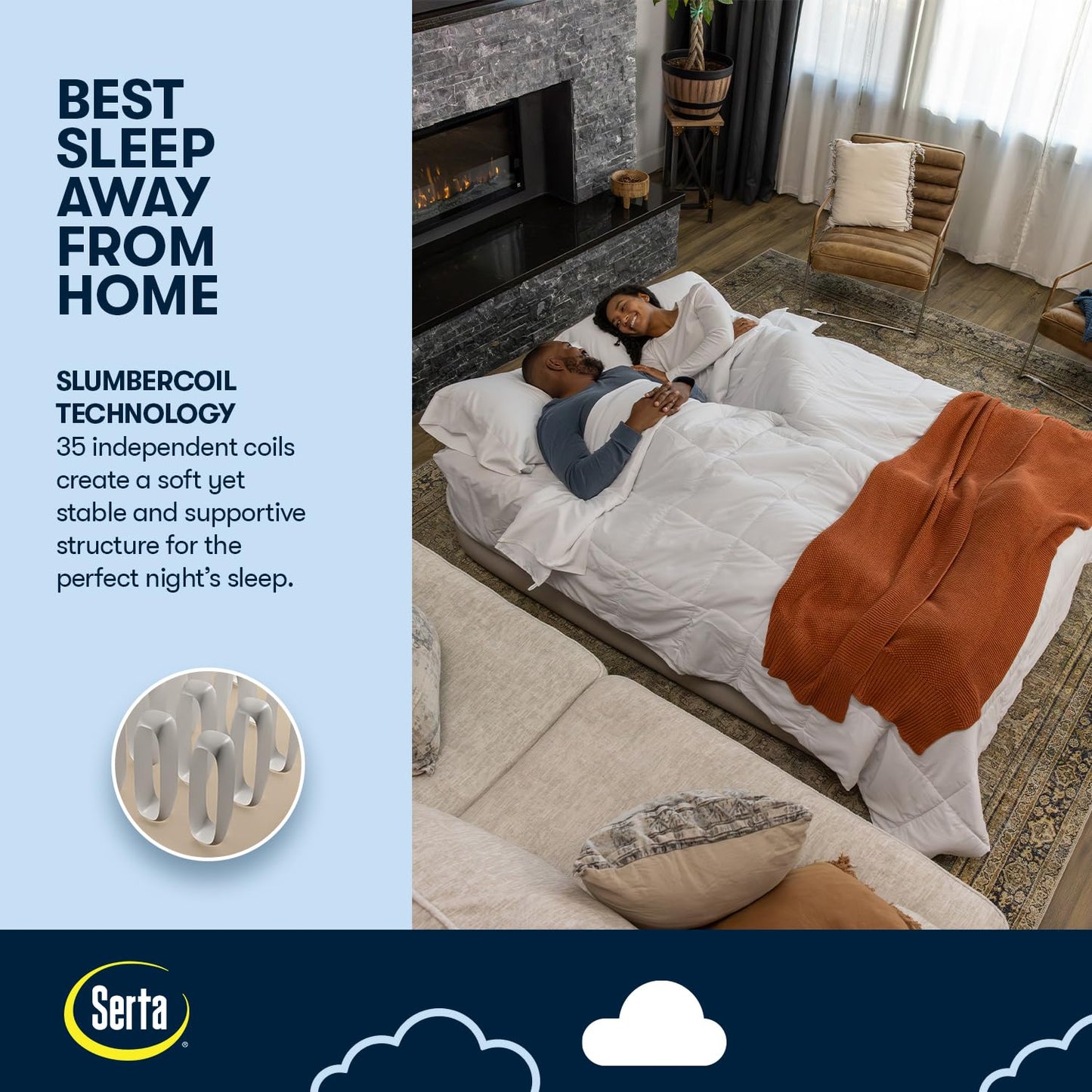 Serta Raised Air Mattress with Never Flat Pump | Size: Queen 18" | Luxury Inflatable Mattress - Built in Air Pump to Ensure a Good Night’s Rest | Heavy Duty Blow Up Mattress with Self Inflating Pump