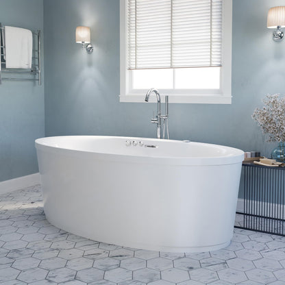 ANZZI Heidi 5.7 ft. Whirlpool and Air Bath Tub in White | FT-AZ101