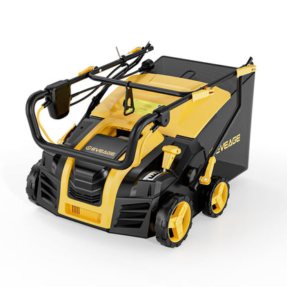 2026 Upgraded Electric Dethatcher Scarifier 16-Inch, EVEAGE 2-in-1 Lawn Dethatcher with 5-Position Depth Adjustment, 14.5-Gallon Collection Bag, Quick-Fold Lawn Scarifier for Healthy Lawn