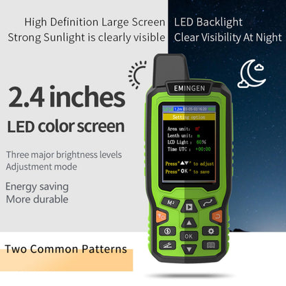 Handheld GPS Land Area Meter Surveying Equipment with Navigation Track for Forest Farmland Fish Pond Lake and Parking Distance Measurement US Plug 100-240V