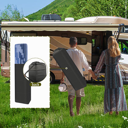 EEZ RV Products 9'x18' Heavy Duty Reversible/Durable Outdoor Patio/RV Mats Come with Large Storage Bag & 6 Sets of Stakes and Washer (Wave Blue)