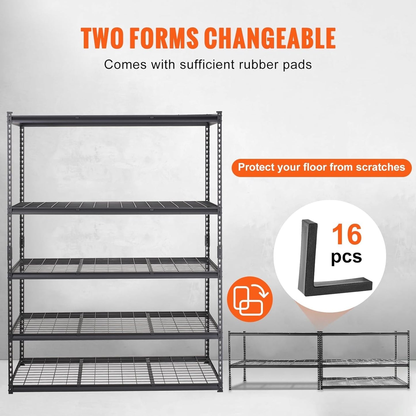 PioneerWorks Garage Shelving, 2500lbs Load Bearing Heavy Duty Storage Shelving, 48x24x72in Adjustable Storage Shelves, Durable Metal Storage Shelves, Easy Assemble for Garage, Kitchen