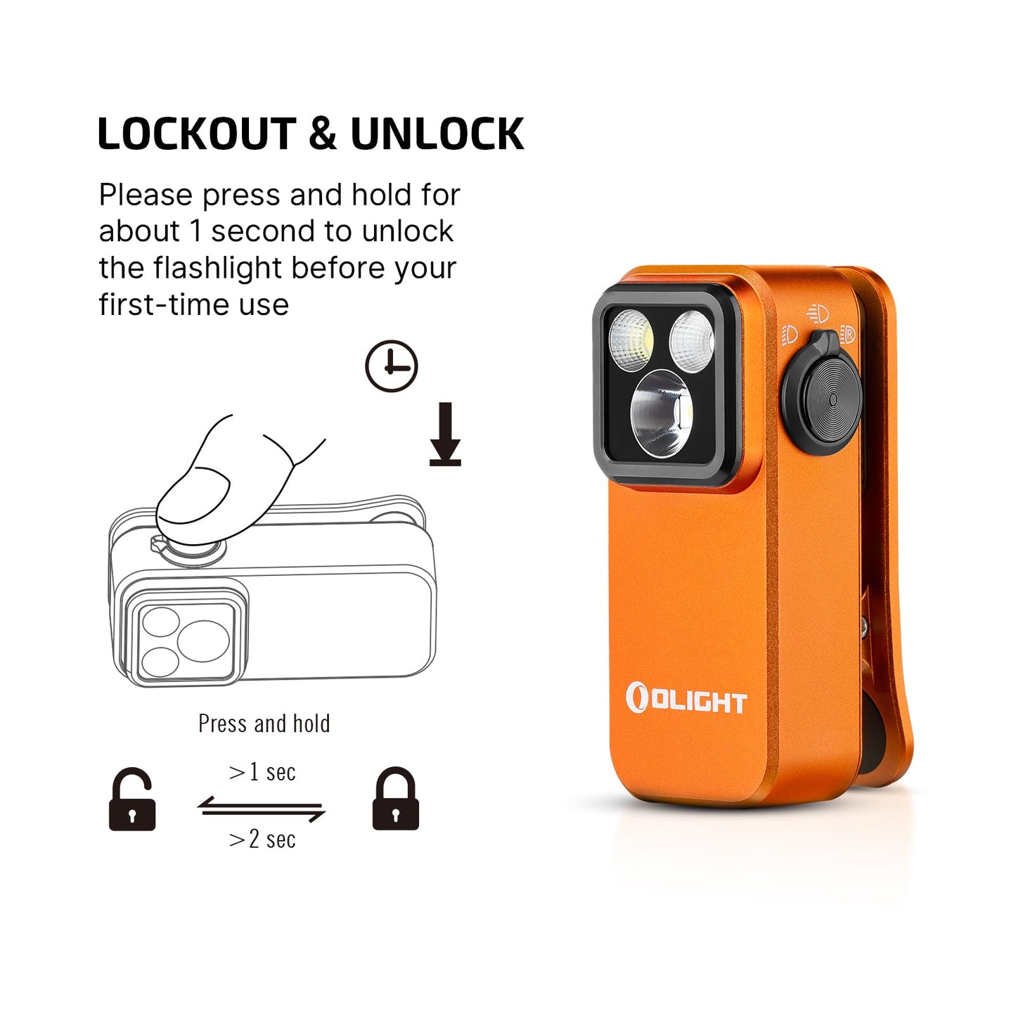 OLIGHT Baton4 Pro EDC Flashlight Rechargeable Bundle Oclip Pro EDC Flashlight Clip-on Light