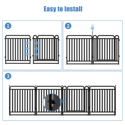 New Thickened Version Dog Playpen, 32 Inch Dog Fences for The Yard, Portable Outdoor Dog Playpen for Large/Medium/Small Dogs, Foldable Metal Dog Dlaypen, with Doors (16 Panels, 32 Inch)