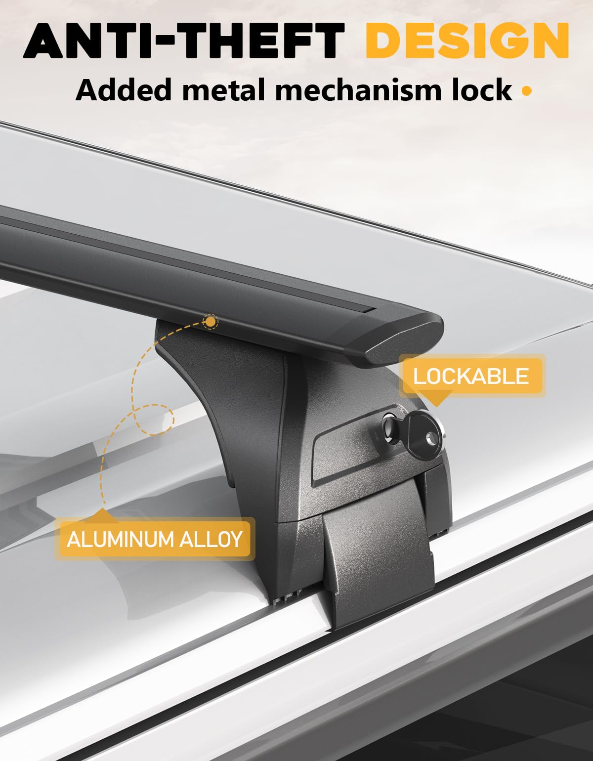 Tuyoung Roof Rack Cross Bars Lockable Compatible with Jeep Wrangler JK JL Gladiator JT 2007-2026, 2 & 4 Door 220lbs Heavy Duty Aluminum Crossbars Rooftop Kayak Bike Luggage Racks