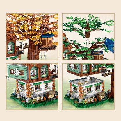 Mini Blocks Tree House Building Kit 4761PCS Idea Forest House Building Blocks Set DIY Mini Bricks Street View House Construction Model for Adult