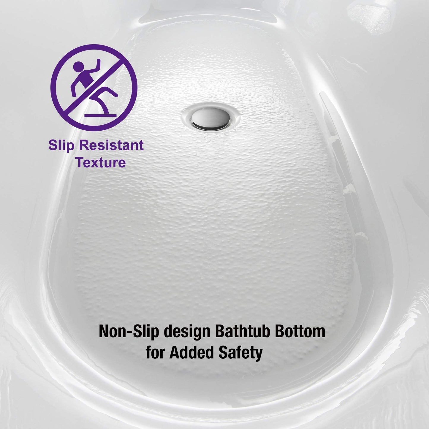 WOODBRIDGE 54"Freestanding White Acylic Soaking Bathtub with Chrome Drain and Overflow,BTA1702-C-Drain&O
