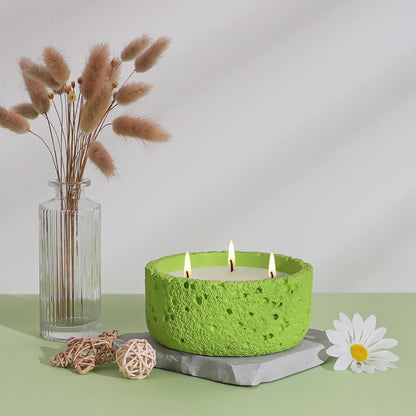 Viyffo 20oz Large Scented Candle - Lemon & Sage, 3 Wick Home Scented Candle, Non Toxic Soy Candle for Women and Men, Lemon Green Textured Ceramic Jar, Luxury Fragrance, Fresh Home Décor & Gift