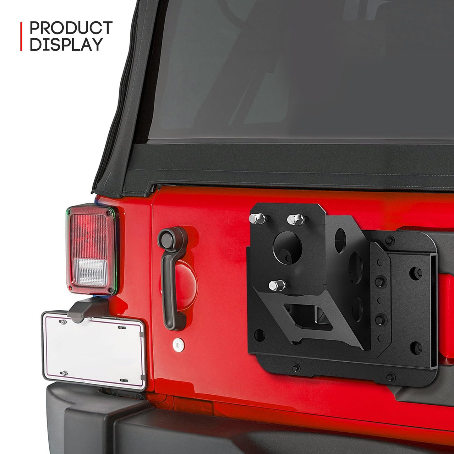 XOOKUN Adjustable jk Spare Tire Carrier Composition Jeep Wrangler JK JKU Unlimited 2007-2018 (2/4 Doors) Heavy Duty Installation Bracket Up to 37 inch