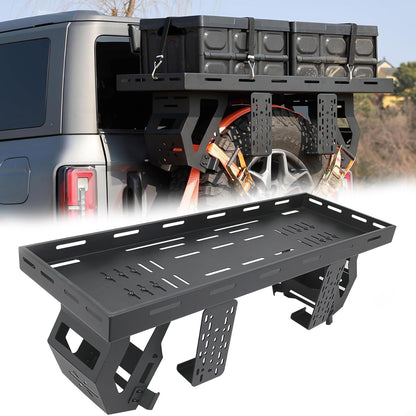 Broaddict Utility Spare Tire Cargo Rack Basket Storage Tray Fit for 1976-2025 Wrangler JK/JL/TJ/YJ/CJ & 2021-2025 Bronco with 27"-40" Tires
