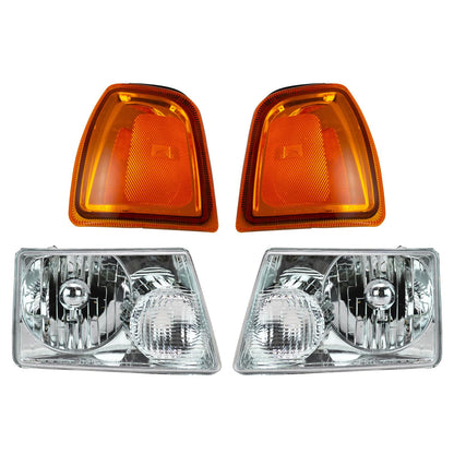 TRQ Headlight & Corner Light Kit for 2001-2005 Ford Ranger, Orange, Model LKA55916