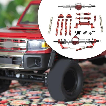 RC Car Upgrade Parts Front and Rear Assembly Kits Metal for MN82 LC79 MN78 1/12 Scale RC Hobby Car Red 15x20x5cm