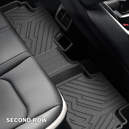 KUST Floor Mats for 2018-2024 Ford Expedition Accessories (7-Seat Only, Not for MAX), All Weather Car Mats Front Rear 3 Rows Floor Liners, TPE Rubber, Raised Edge, Extended Lip