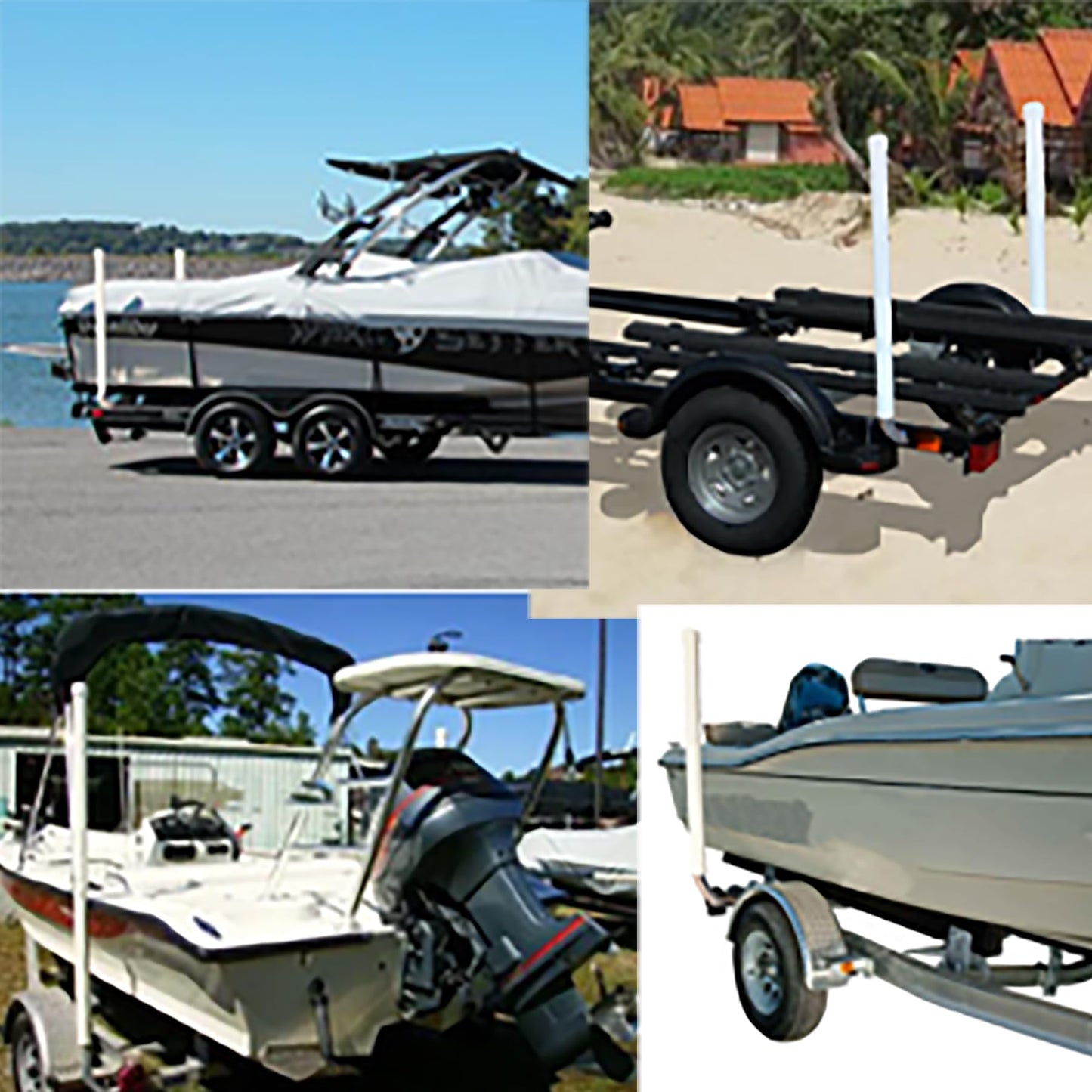 SUONE Boat Trailer Guides,2*UPVC Boat Trailer Guides Poles Kits,Ocean Specific 2*316L Stainless Steel Trailer Post Guide on Anti seawater Corrosion,for Boats, Trailers,Kayaks,Canoes,Ski Boats (40 in)