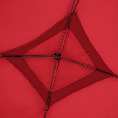 Furniture of America Tene 10'x10' Base 8'x8' Top Portable Easy Pop Up Awning Outdoor Canopy Tent, Rain Shelter with Wheeled Carrying Bag, Beach Shade, for Backyard, Patio, Deck, Red