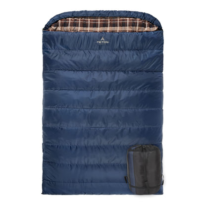Teton Mammoth, 20 Degree Double Sleeping Bag, A Warm Bag The Whole Family can Enjoy. Great for Camping, Hunting and Base Camp. Compression Sack Included