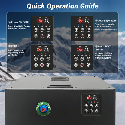 Ice Bath Water Chiller for Cold Plunge Tubs, 1HP Upgraded Cold Plunge Chiller & Hot Water Heater - 37.4° to 107.6°F- 110V Cooling Chiller Ideal for Ice Bath Cold Therapy Recovery