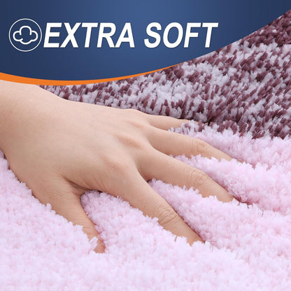 OLANLY Bathroom Rugs - Extra Soft Microfiber Mat with Rubber Backing | Quick Dry, Machine Washable, 34x21, Mauve