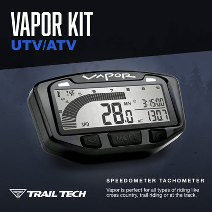Trail Tech 752-114 Vapor Digital Speedometer Tachometer Gauge Kit, 2000-2019 Polaris Sportsman Ranger RZR ACE