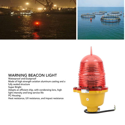 Aviation Obstruction Light, Multipurpose Warning Beacon Light High Strength Waterproof for Marine (AC110V Constant On)