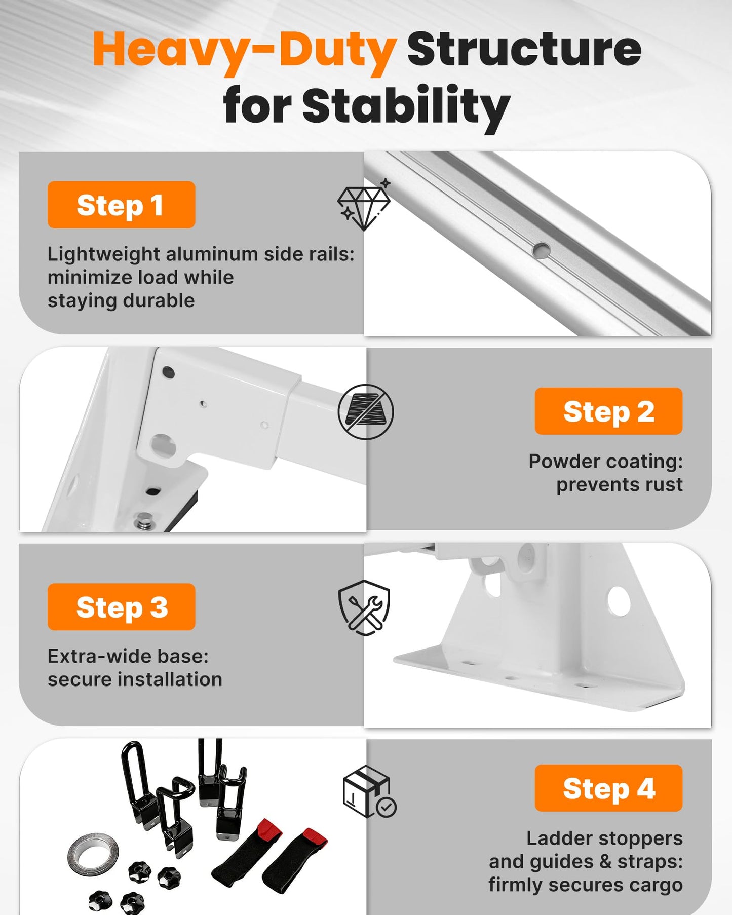 MELIPRON Van Roof Rack with Side Rails Fit for Mercedes-Benz Sprinter 2007-2025 144" WB High Roof - 800 LBS Alloy Steel Cargo Ladder Rack with Aluminum Tracks and Rubber Seal