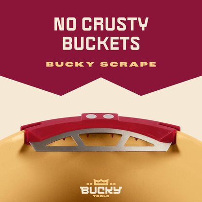 Bucky Tools Bucky Scrape – Universal 5-Gallon Bucket Trowel Scraper for Tile Work, Stainless Steel Edge Preserves Wet Mix And Reduces Waste, Magnetic Holder Secures Tools