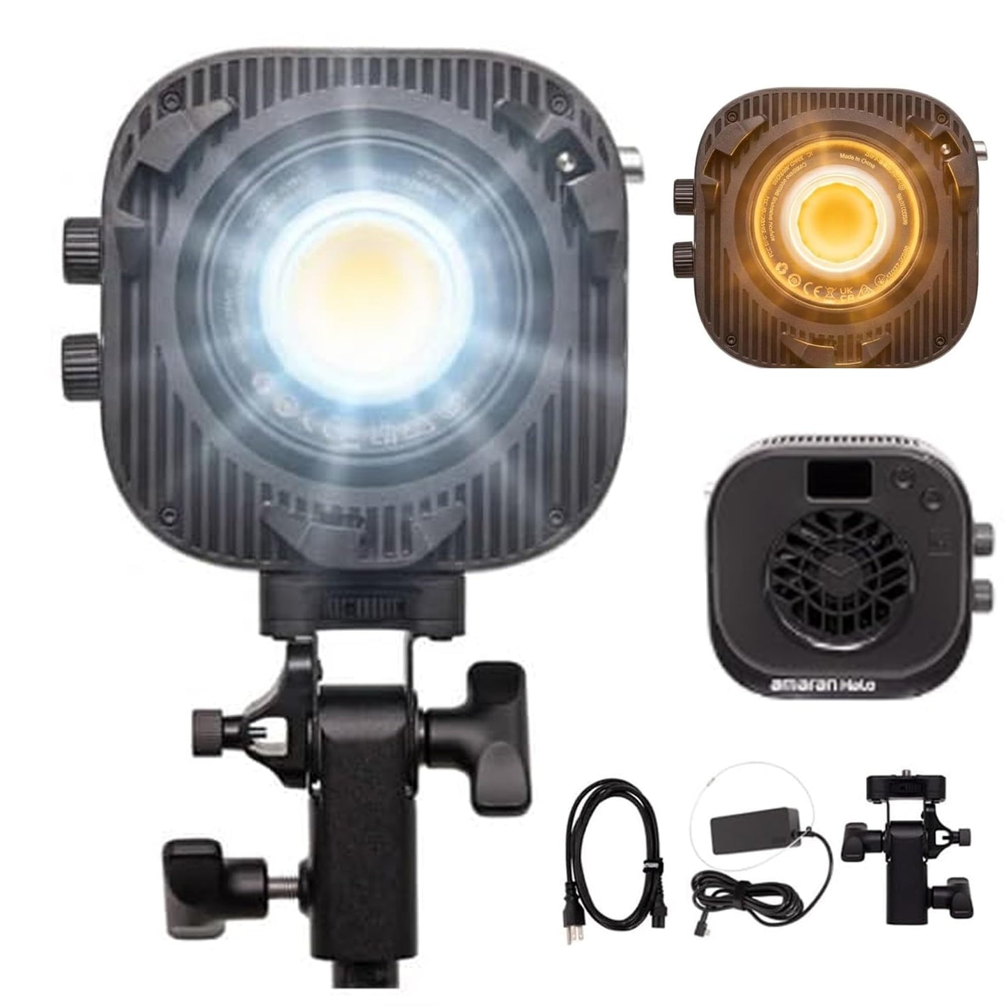 Aputure Amaran Halo 100x 100W COB Led Video Light Bicolor 2700k-6500k,4,890 lux @ 1m, Ultra-Compact Travel Light,USB-C PD Power,App/NFC Control, Bowens Mount (100, Watts)