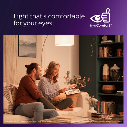 PHILIPS LED 75W A19 4-Pack Ultra Definition Daylight (5000K) 1100 Lumen (9W = 75W) Dimmable Frosted Flicker-Free Light Bulbs