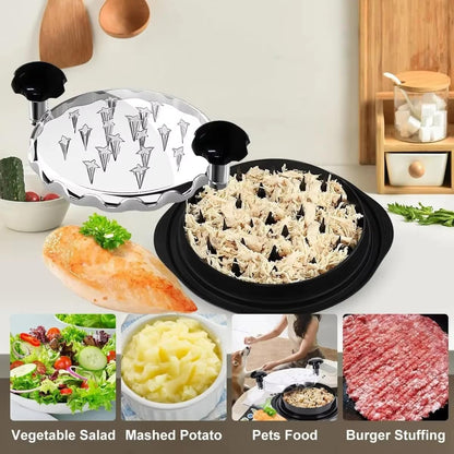 Azee Chicken Shredder - Ergonomic 8-Inch Tool for Effortless Meat Shredding | Easy to Clean, Black
