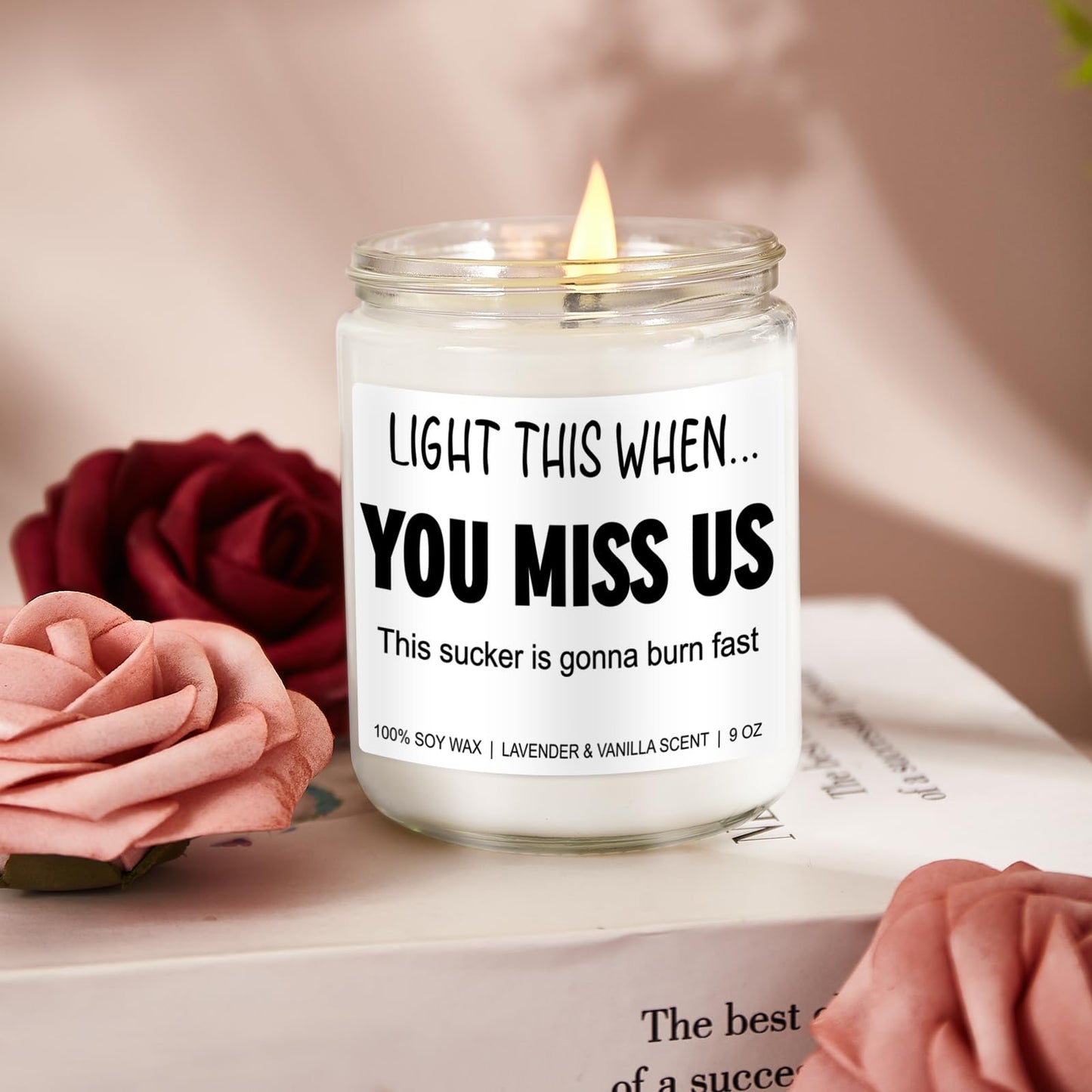 Younift Funny Scented Candle, We Will Miss You, Moving Away Gifts for Friend, Farewell, Goodbye, Going Away Gifts for Coworkers Women, Men, Boss, Coworker Leaving, Retirement Presents - 9 oz