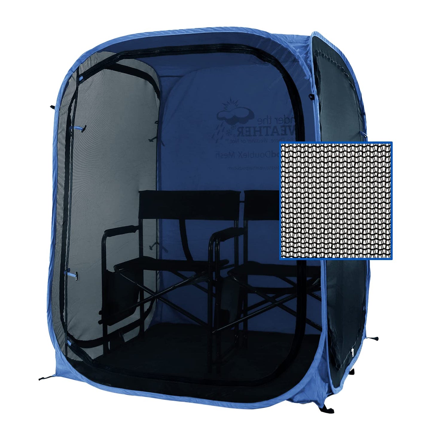 Under the Weather WeatherPod Tank MyPod™ Mesh 1-2 Person Pop-Up Screen Tent Pod - The Original Shark Tank - Keeps Out Bugs, Mosquitos with UPF 50 Sun Protection, Navy