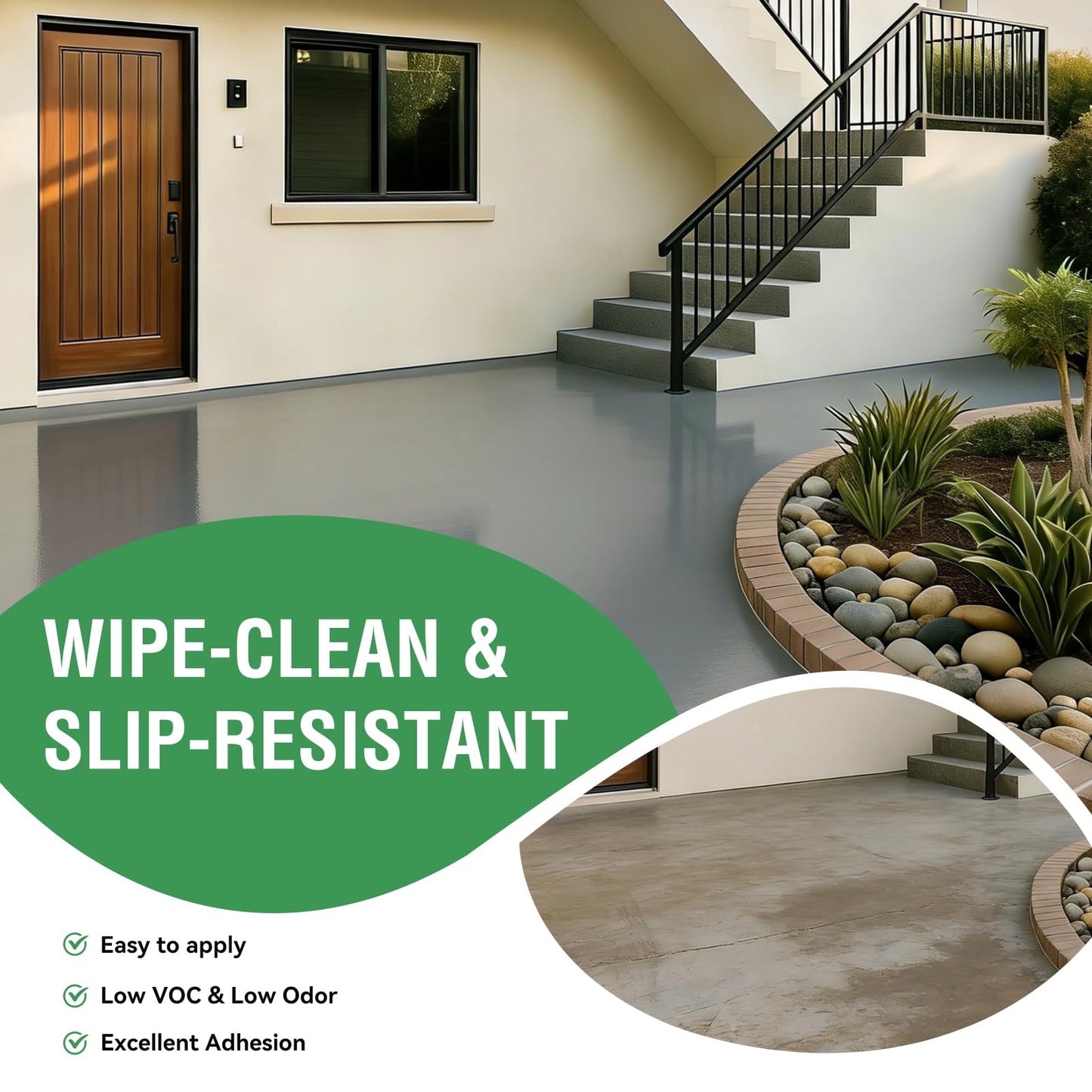 Professional Floor Paint Kit (5 Gallon Shallow sea gray, 800-1000 sq.ft) - Acrylic Concrete Coating for Garages & Indoor and outdoor floors and walls | Single Component Formula | Ready-to-Use | Low VOC