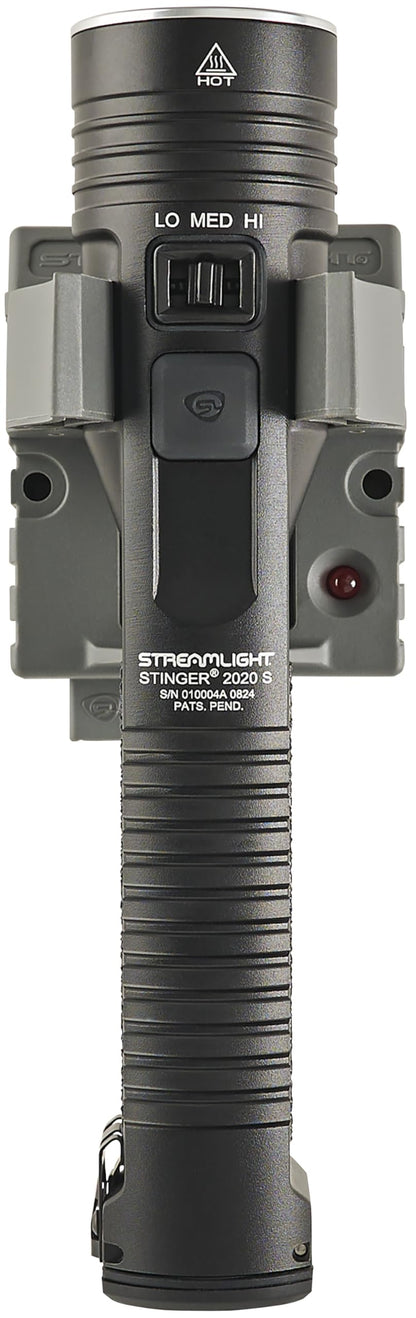 Streamlight 78202 Stinger 2020 S 2000-Lumen Rechargeable Flashlight with 120V AC/12V DC 1 Holder Charger, Black