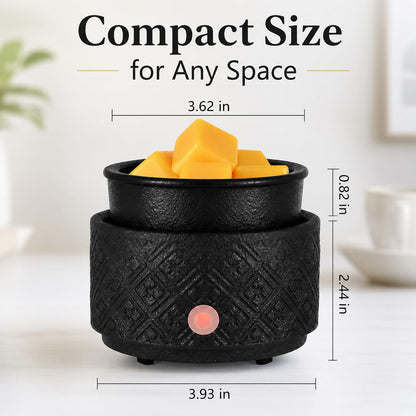 MOCOSA Wax Melt Warmer for Scented Wax,3-in-1Ceramic Wax Warmer Fragrances Candle Oils, Home Fragrance Burner,Electric Candle Warmer for Mom Women(Black)