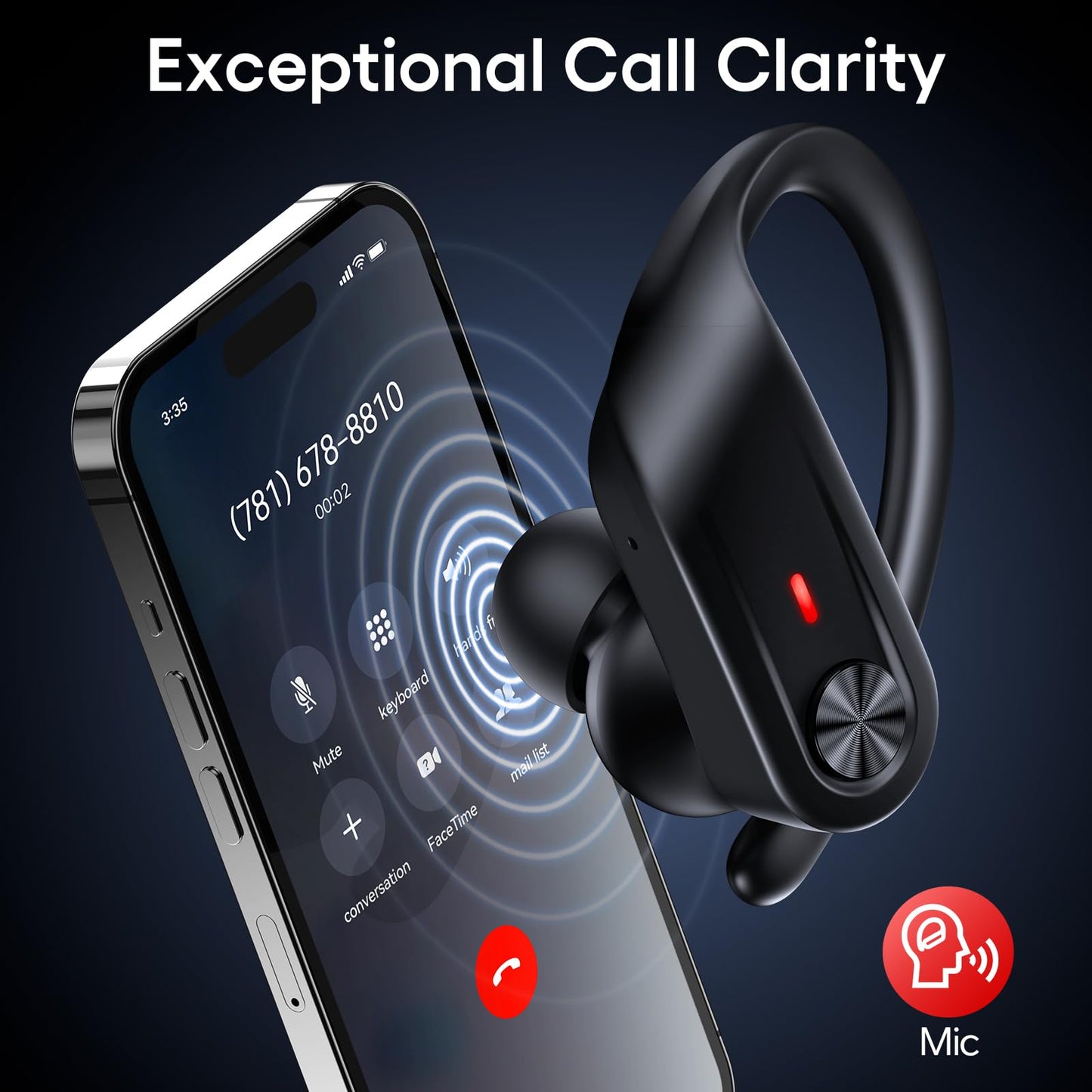 Hybrid Active Noise Cancelling Ear Buds Wireless 80 Hrs Playtime Hi-Res Stereo Quality Earbuds with Transparency Mode Bluetooth Headphones with Earhooks Sports ANC Earphones for Running Working Travel