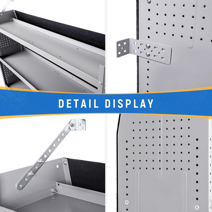 AA Products SH-6003 Steel Mid/High Roof Van Shelving Storage System Fits Transit, NV, Promaster and Sprinter, Van Shelving Units, 32''W x 60''H x 13''D