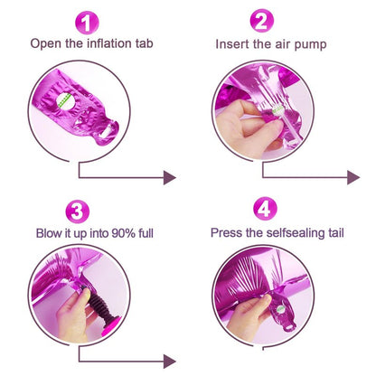 Rosy Purple 4 Balloon, Number Balloons 40 Inch, 4th Birthday Decorations for Girls Four Large Numbers for Party Decor, Number 4 Balloon