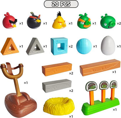 Newly Licensed Angry Birds Toys Playsets Build N’ Launch Construction Brick Assembly Building Blocks Sets Pig City Strike 2 Takedown Space Planet Game Catapult Slingshot Gift Box 20pcs