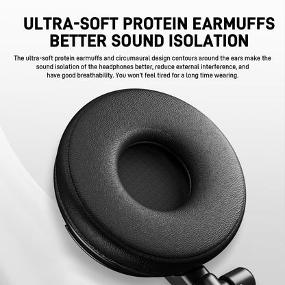 MAONO MH601 Professional Studio Monitor Headphones, Wired Closed Back Over Ear DJ Headset with 50mm Drivers and 1/4 inch to 3.5mm Jack for Guitar Amp Recording Mixing Piano Music Podcast Streaming