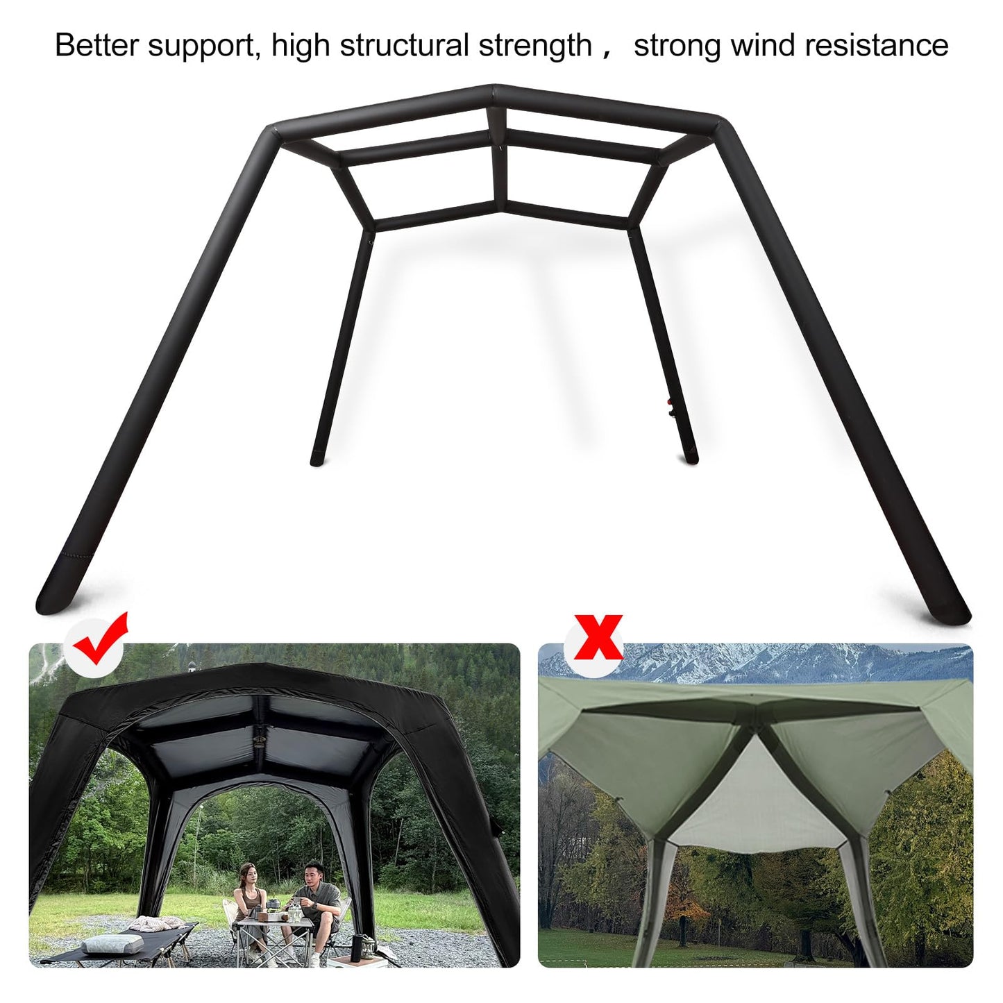 4-6 Person Inflatable Camping Tent Tarp Sun Shelter Blow Up Tent Easy Setup Waterproof Portable Air Canopy House Gazebos for Camping Backpacking Hiking Picnics Fishing