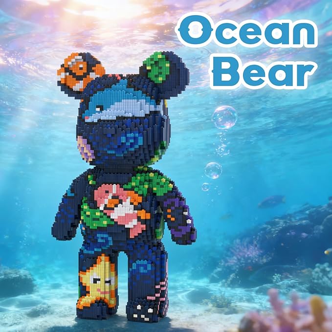Underwater World Bear Building Blocks (7000 PCS) 3D Micro Animal DIY Bear Building Blocks for Adults &amp Teenager Creative Toys Ideal Gift for Family &amp Friends