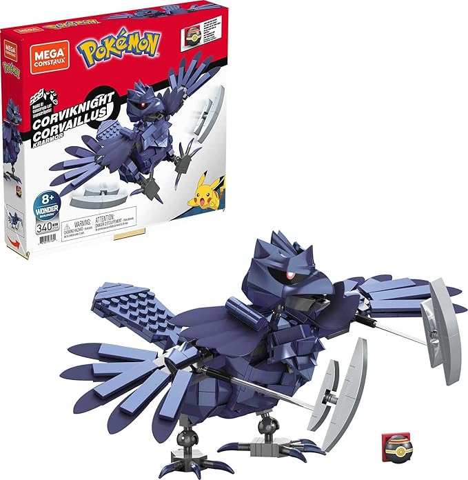 MEGA Corviknight Building Set With 340 Compatible Bricks and Pieces and Poké Ball Toy Gift Set