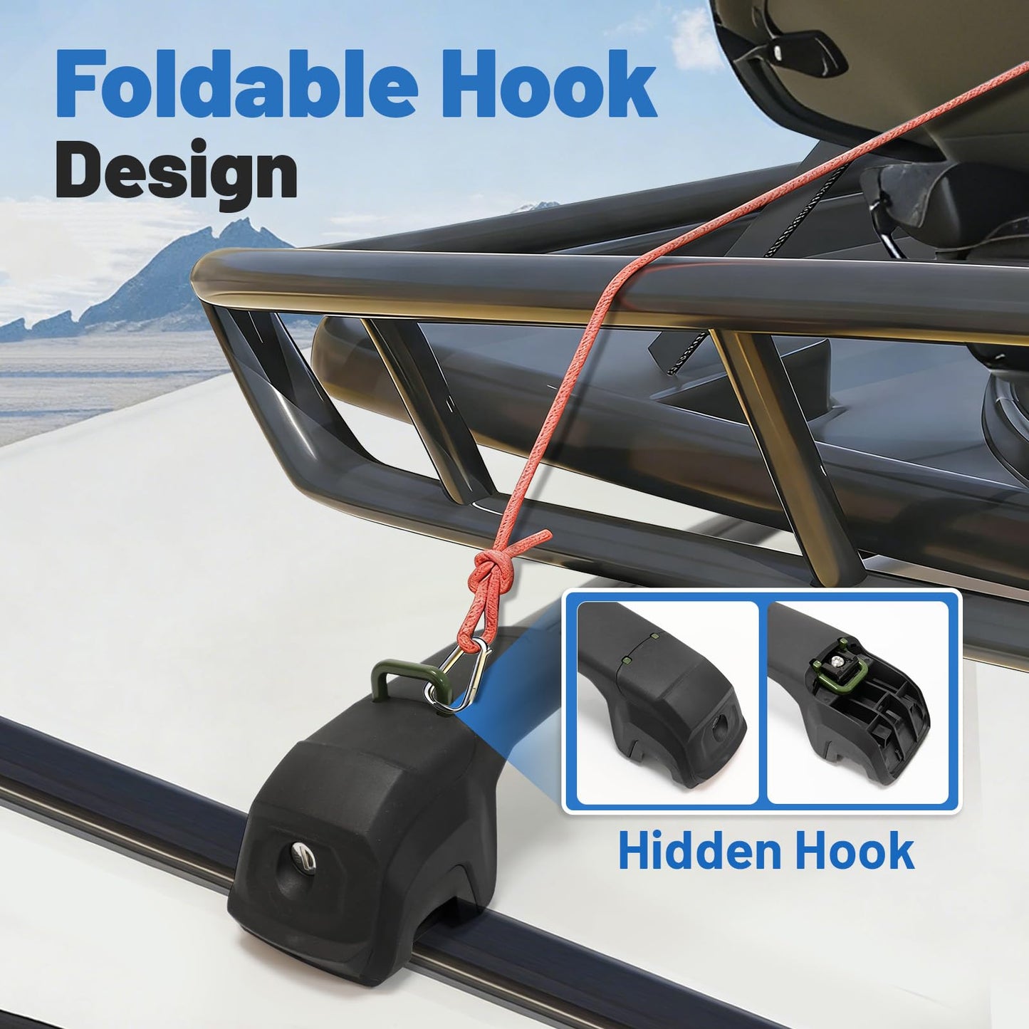 Roof Rack Cross Bars Compatible with Subaru Forester Wilderness 2022-2026, 300 LBS Anti-Theft Lockable Roof Rack Cross Bars with Folding Hooks, Aluminum Cargo Racks for Kayak, Luggage, Bike, Snowboard