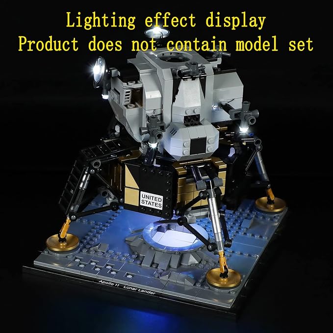 LED Light Kit (Remote Control) Compatible with Lego NASA Apollo 11 Lunar Lander - for Creator 10266 (Model Set Not Included)