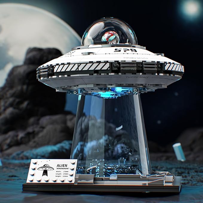 Space UFO Spaceship Building Sets Galaxy Interstellar Spaceship SetsCollection Creative Star Spaceship Building Kit for Animation Fansfor Boys and Gril Age 8-12