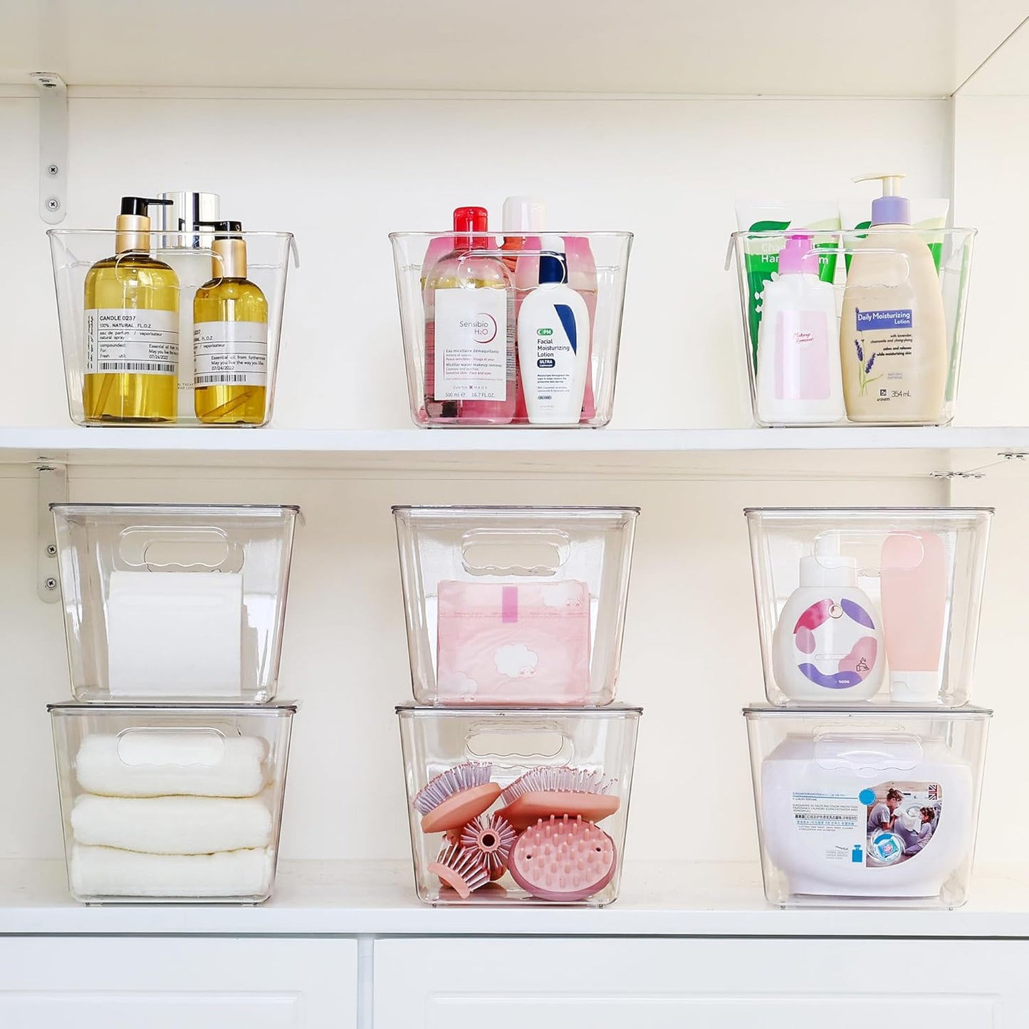 Vtopmart Clear Stackable Storage Bins - 6 Pack Large Plastic Containers with Lids for Pantry & Closet Organization