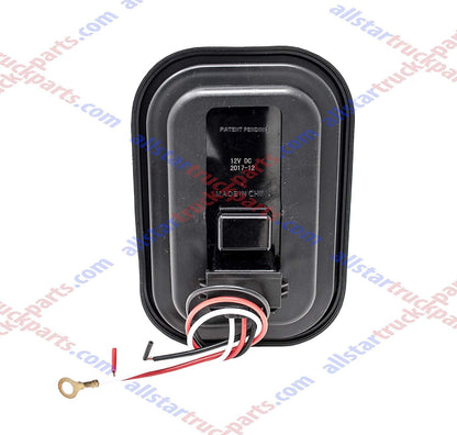All Star Truck Parts 25 LED Reverse/Backup Light with Red Reflector Grommet & Pigtail, Qty 2, Size 5inx3in, Color Red