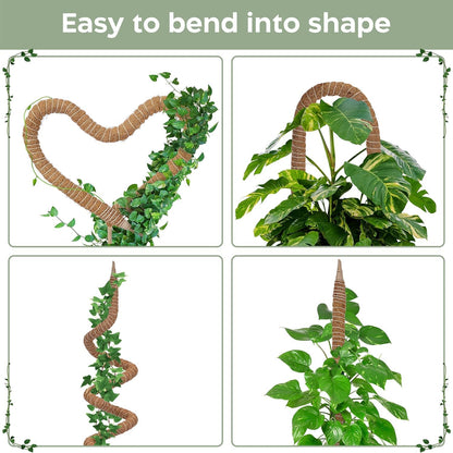 K-Brands 3 Pack Bendable Moss Pole | 48'' Monstera Plant Support for Indoor Climbing Plants