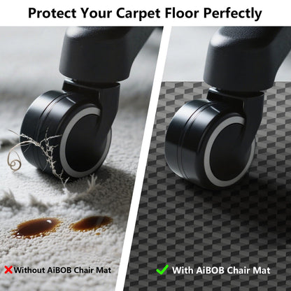 AiBOB Office Chair Mat for Carpet, 48"x36"Gaming Computer Desk Mat for Low Pile Carpet, Heavy Duty Floor Protector Mat for Rolling Chair